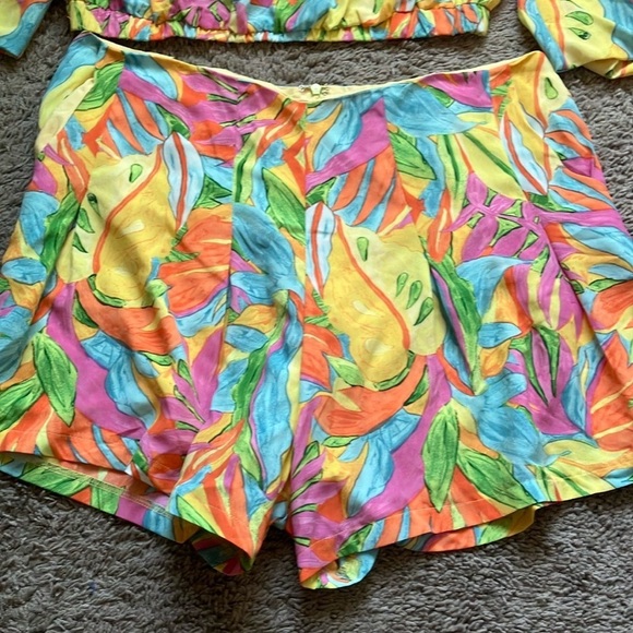 Fashion Nova: Multicolor Off-Shoulder Top and Shorts Set- Pockets- zipper- XL - Picture 15 of 16
